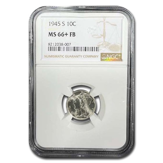 1945-S Mercury Dime MS-66+ NGC (FB) 1945-S Mercury Dime MS-66+ NGC (FB)
